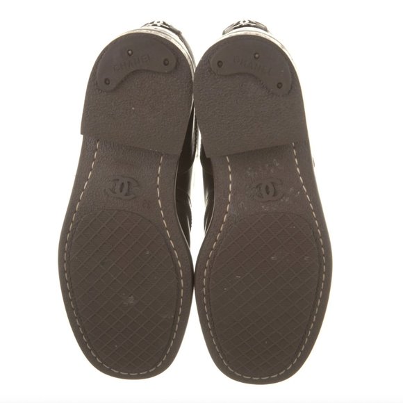 Chanel Interlocking CC Logo Leather Lace-Up Boots - Picture 3 of 7